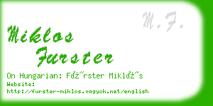 miklos furster business card